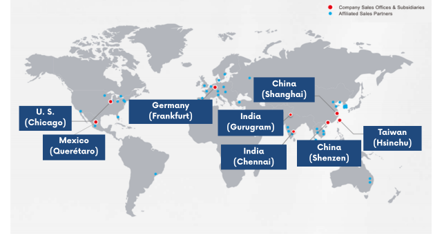 Janome global locations map